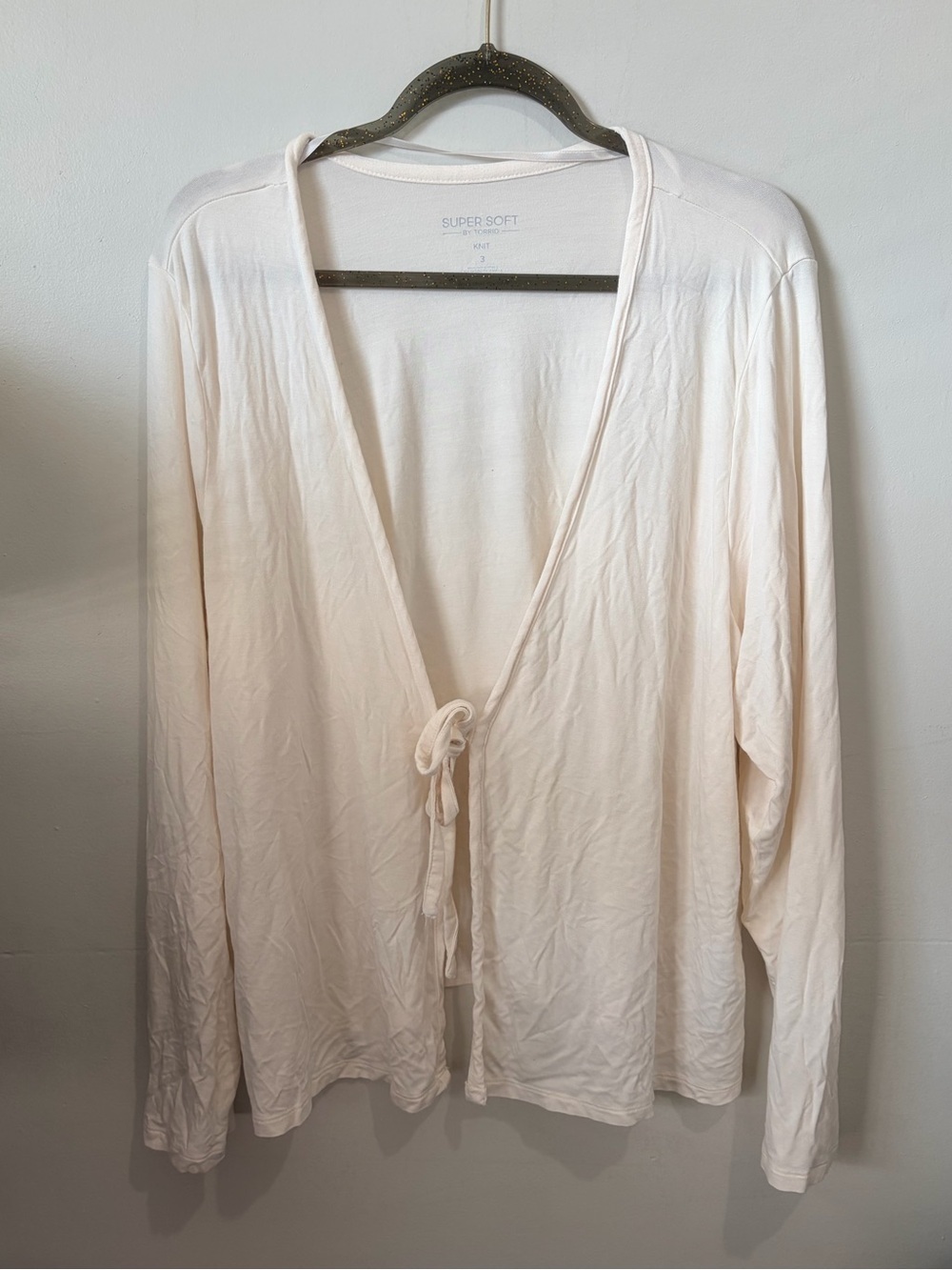 Super Soft by Torrid Ivory Tie-Front Cardigan - Size 3 / 3X